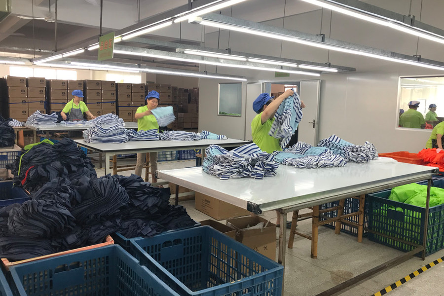 XIAMEN GREENLIKE BAG CO.,LTD linha de produção do fabricante