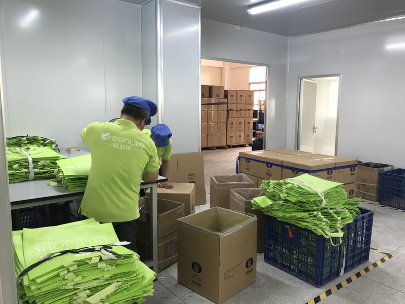 XIAMEN GREENLIKE BAG CO.,LTD linha de produção do fabricante