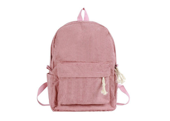 quality Mochila personalizada de algodão 100% Mochila cor-de-rosa Beige Corduroy factory